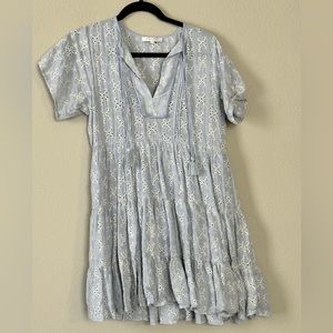 Olivaceous medium sun dress dusty blue baby doll